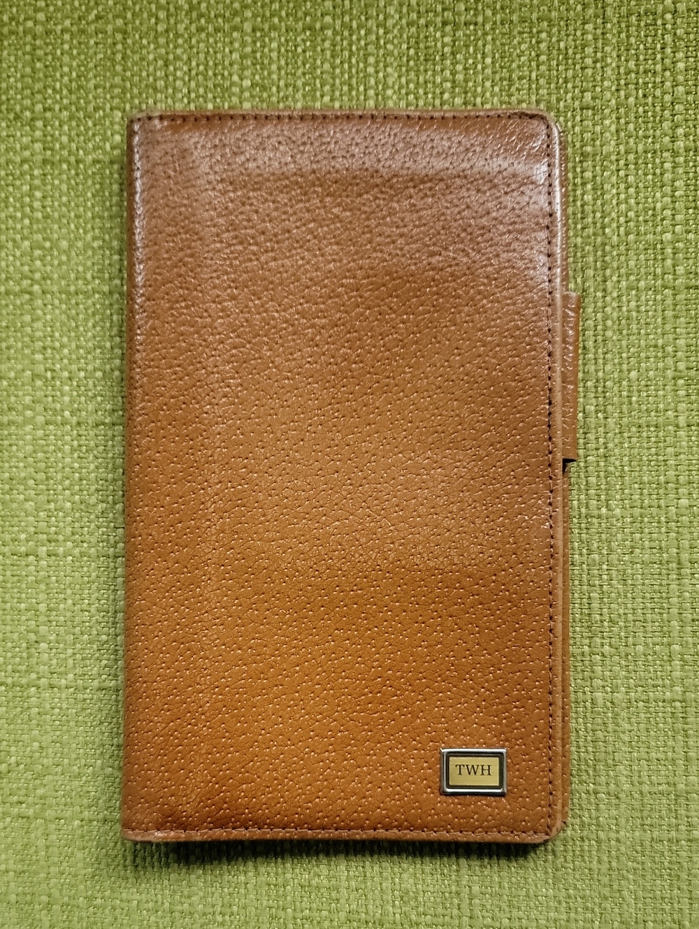 Pigskin Brown Leather Folio Day Planner Phone Case Passports Holder Wallet.